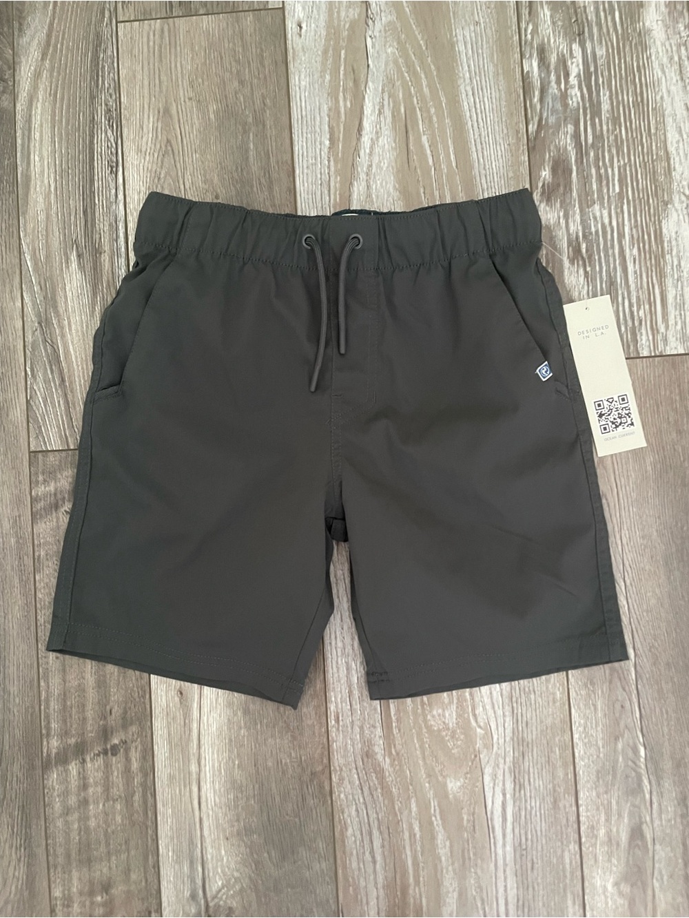 Kids Charcoal Elastic Waist shorts